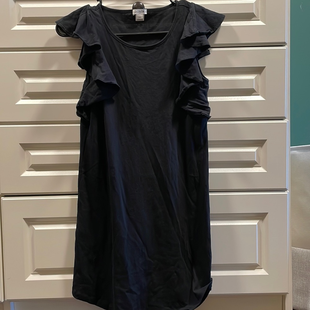 j crew cotton ruffle dress